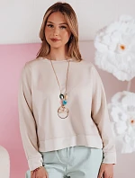 Dámská máslová oversize mikina s přívěskem NUBISS moka FashionStreet RY2797