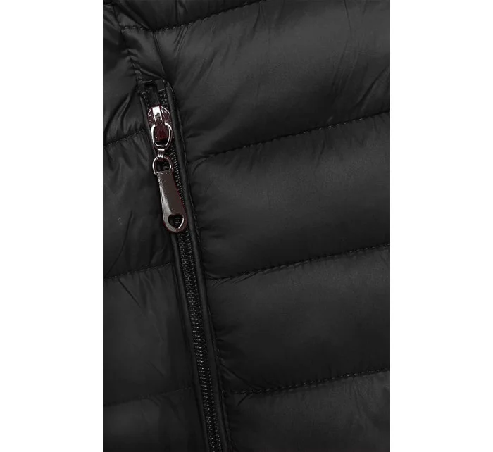 Černá dámská prošívaná vesta se stojáčkem model 20828089 - J.STYLE Černá dámská prošívaná vesta se stojáčkem model 20828089 - J.STYLE