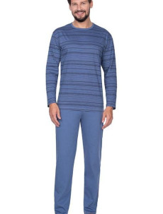 Pánské pyžamo Matyáš modré s pruhy