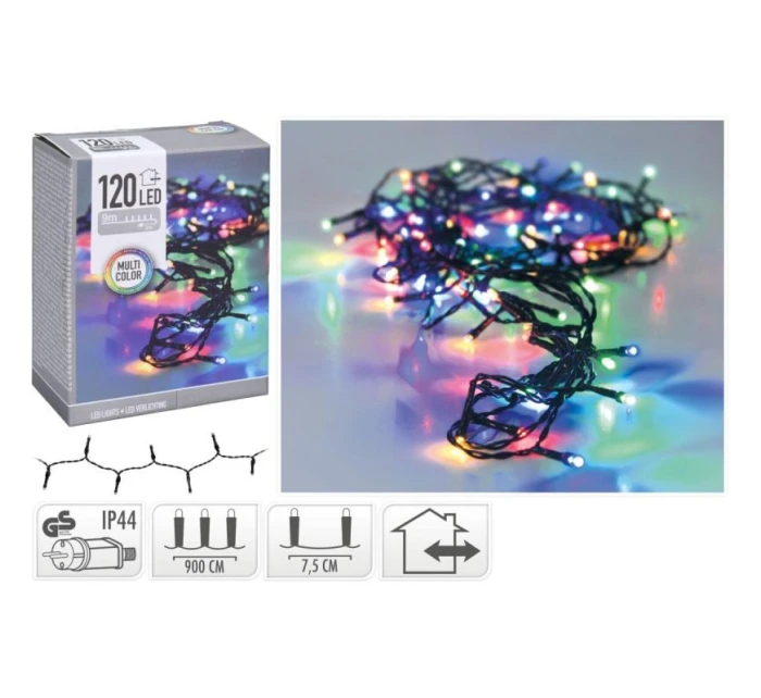 VÁNOČNÍ STROM SVĚTLA SVĚTELNÝ ŘETĚZ 120 VEDL VÍCEBAREVNÝ