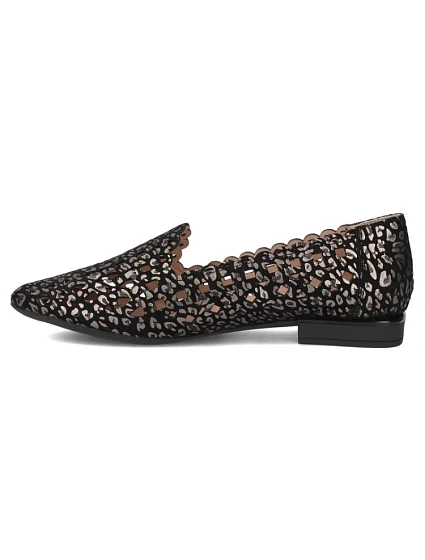 Dámské černé prolamované kožené polobotky model 22078999 - FILIPPO
