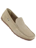 béžové pánské kožené mokasíny model 22115988 - Bugatti