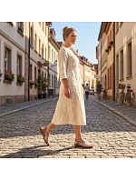 Dámské pohodlné béžové nazouvací sandály model 22116546 - Rieker Dámské pohodlné béžové nazouvací sandály model 22116546 - Rieker