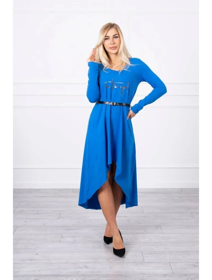 Šaty s ozdobným páskem a nápisem cornflower blue Šaty s ozdobným páskem a nápisem cornflower blue