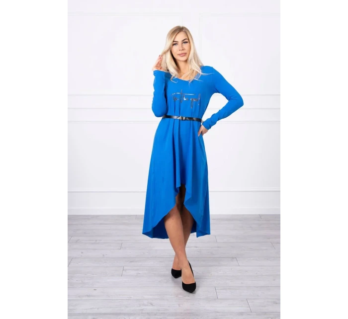 Šaty s ozdobným páskem a nápisem cornflower blue Šaty s ozdobným páskem a nápisem cornflower blue