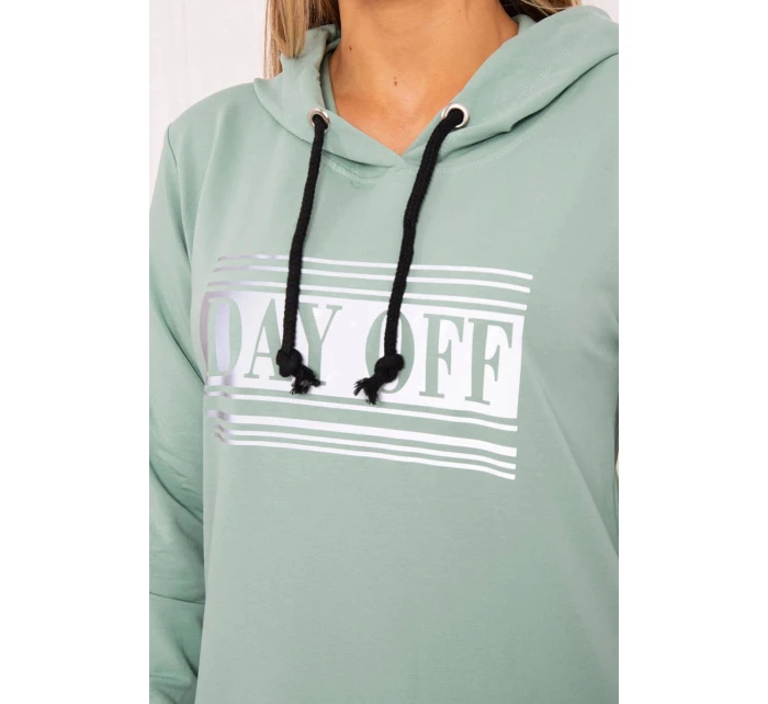 Šaty s model 21752976 potiskem tmavě mátové - K-Fashion