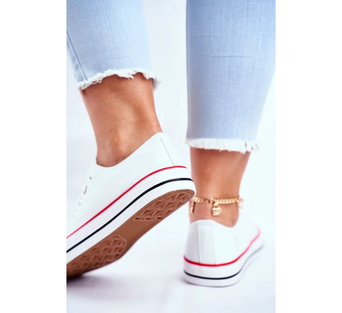 Dámské Klasické Tenisky Bílé S červeným model 21527834 - Boto Dámské Klasické Tenisky Bílé S červeným model 21527834 - Boto