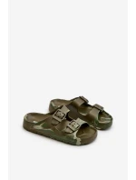 Lehké Dětské Pěnové Žabky S Sponami Tmavě Zelené Adirnaca Lehké Dětské Pěnové Žabky S Sponami Tmavě Zelené Adirnaca