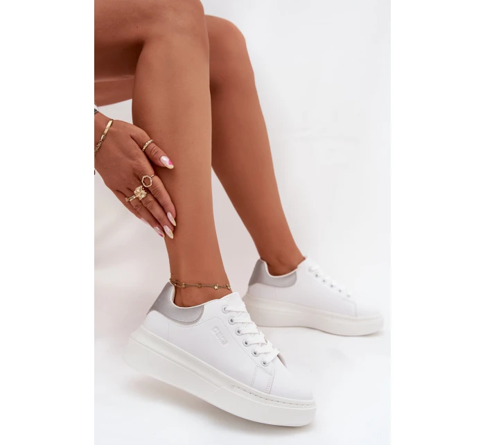 Dámské Tenisky Na Platformě Big Star SS274245 Bílá-Stříbrná Dámské Tenisky Na Platformě Big Star SS274245 Bílá-Stříbrná