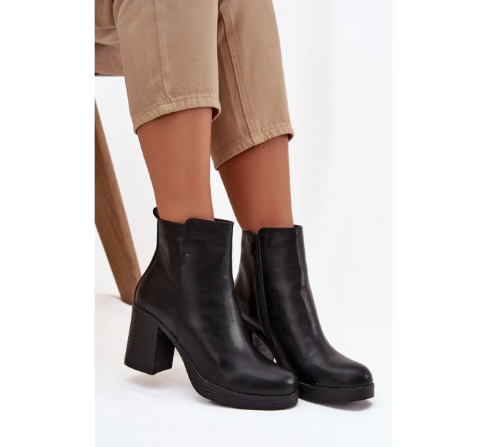 Dámské kozačky na podpatku černé Ryselle