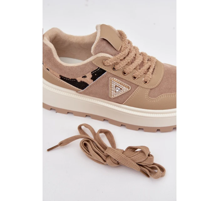 Zateplené dámské tenisky na platformě béžové Florinda Zateplené dámské tenisky na platformě béžové Florinda