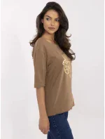 Bluzka CLM BZ model 21116866 jasny brązowy - FPrice Bluzka CLM BZ model 21116866 jasny brązowy - FPrice