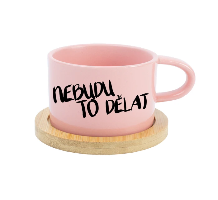 NEBUDU TO DĚLAT - růžový hrníček makronka 200 ml