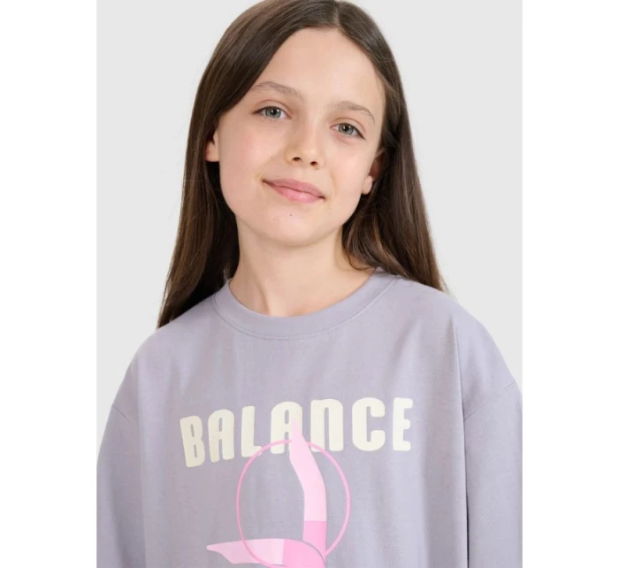 Dívčí tričko oversize s potiskem model 21882687 - 4F