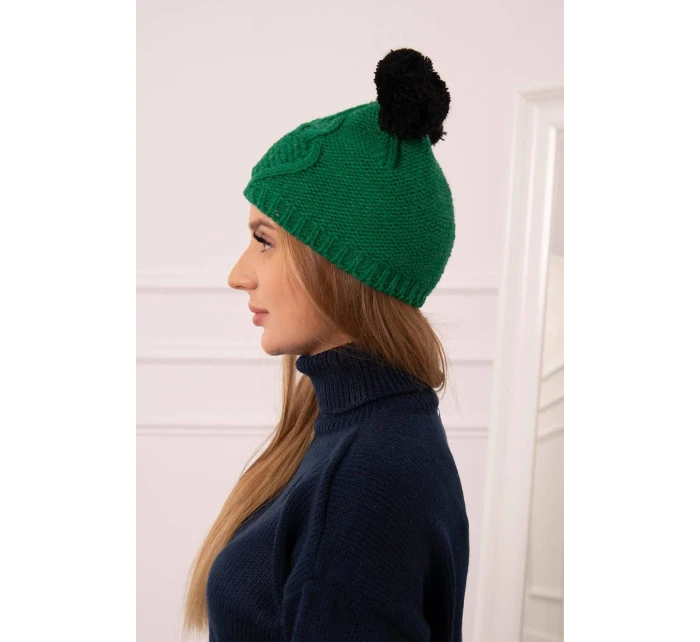 Fleecová čepice 2 zelená model 18751407 - K-Fashion Fleecová čepice 2 zelená model 18751407 - K-Fashion