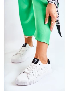 Dámské Kožené Tenisky BIG STAR HH274071 Bile-Černé