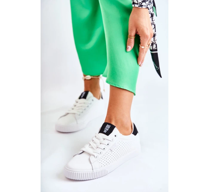 Dámské Kožené Tenisky BIG STAR HH274071 Bile-Černé Dámské Kožené Tenisky BIG STAR HH274071 Bile-Černé