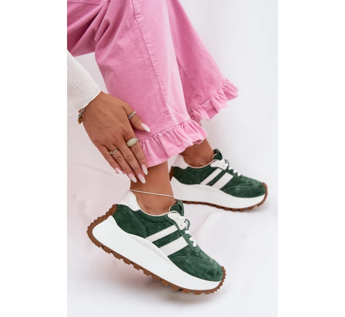 sneakersy z na masivní platformě  Zelené model 22031740 - D&A