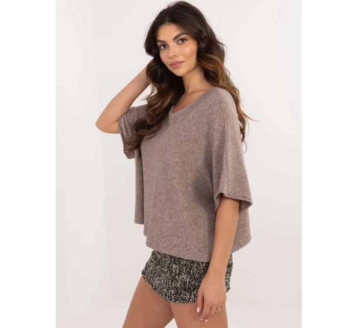 Sweter IT SW model 21881004 ciemny bezowy - FPrice Sweter IT SW model 21881004 ciemny bezowy - FPrice