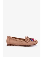 Semišové Mokasíny S Mašlí A Třásněmi Tmavě béžová Dorine Semišové Mokasíny S Mašlí A Třásněmi Tmavě béžová Dorine