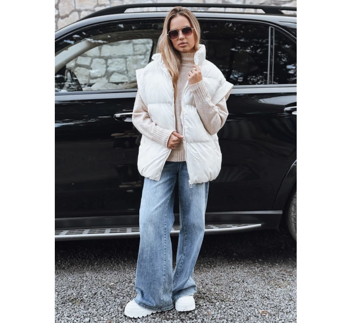 Dámská prošívaná vesta NIMIA ecru FashionStreet TY3250