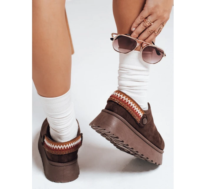 Dámské semišové hnědé sněhule Dstreet model 21993243 - FashionStreet