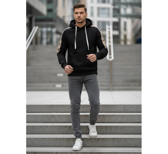 Pánská mikina s kapucí černá model 21994663 - Dstreet Pánská mikina s kapucí černá model 21994663 - Dstreet
