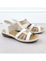 Pohodlné dámské nazouvací sandály bílé model 21904731 - Rieker