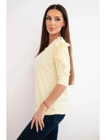 Dámská viskózová blůza se ozdobnými model 21961384 žlutá - K-Fashion