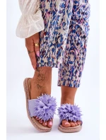 Dámské semišové pantofle s zdobením fialove Giorgia Dámské semišové pantofle s zdobením fialove Giorgia