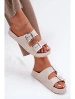 Dámské Pantofle S Přezkami A Béžové model 21695864 - Zaxy