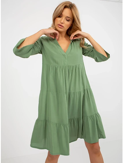 Šaty model 18372056 khaki - FPrice Šaty model 18372056 khaki - FPrice
