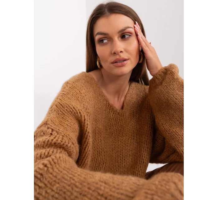 Sweter LC SW model 21271967 camelowy - FPrice Sweter LC SW model 21271967 camelowy - FPrice