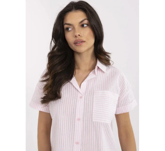 Košile NM KS KA 01148.50P bílá růžová