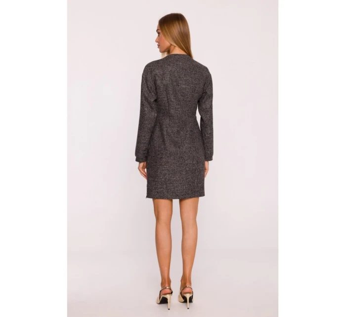 Zavinovací šaty z černé model 21295894 - Moe Zavinovací šaty z černé model 21295894 - Moe