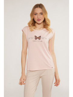 Monnari Halenky Butterfly T-Shirt Light Pink