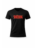 Pánské bavlněné tričko s potiskem - DĚDA (ROCK) - černé Pánské bavlněné tričko s potiskem - DĚDA (ROCK) - černé
