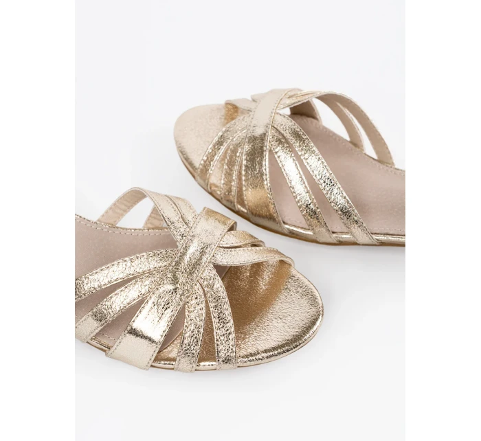 Originální sandály zlaté dámské Obcas Originální sandály zlaté dámské Obcas