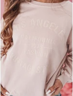 Dámská oversize mikina KALISTYLE v pudrově růžové barvě FashionStreet BY1364