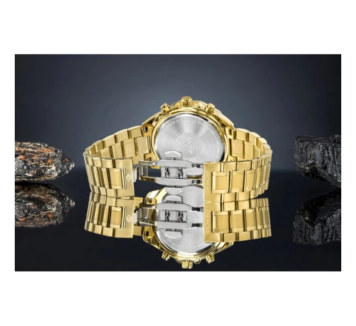 Pánské hodinky Giewont Chronograph Sapphire Gold Blue GW7290-B6