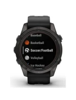 Hodinky Garmin Fenix 7S Pro 42mm Sapphire Solar šedé titanové DLC s černým řemínkem Hodinky Garmin Fenix 7S Pro 42mm Sapphire Solar šedé titanové DLC s černým řemínkem