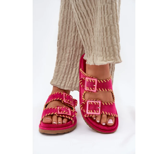 Dámské Pantofle S Přezkami A Dekorativním Fuchsie model 21696562 - Boto Dámské Pantofle S Přezkami A Dekorativním Fuchsie model 21696562 - Boto