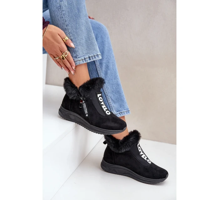 Dámské kotníkové tenisky s kožíškem černé Zeriana Dámské kotníkové tenisky s kožíškem černé Zeriana