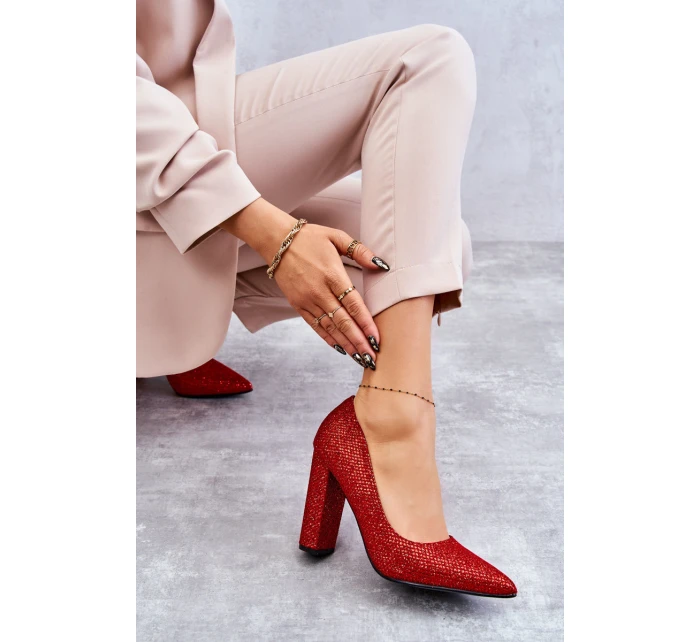 Lesklé lodičky Na Podpatku model 21607451 - Boto Lesklé lodičky Na Podpatku model 21607451 - Boto