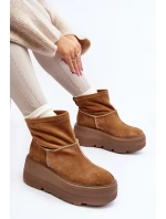 Kožené dámské boty na masivní podrážce Camel model 21644292 - Zazoo