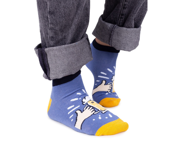 Yoclub Bavlněné ponožky vzory barvy SKS-0086F-B800 Modrá