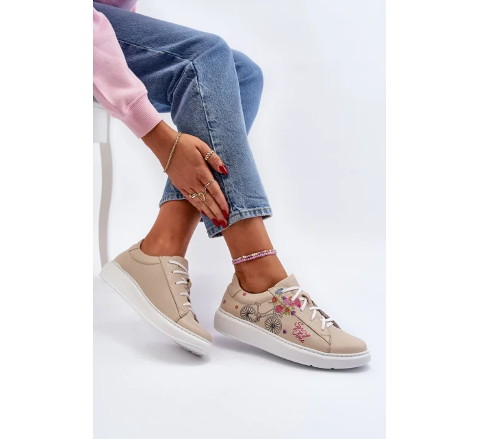 Dámské kožené tenisky Zazoo TAMARA, béžové Dámské kožené tenisky Zazoo TAMARA, béžové