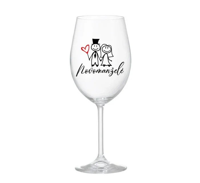 NOVOMANŽELÉ - čirá sklenice na víno 350 ml NOVOMANŽELÉ - čirá sklenice na víno 350 ml