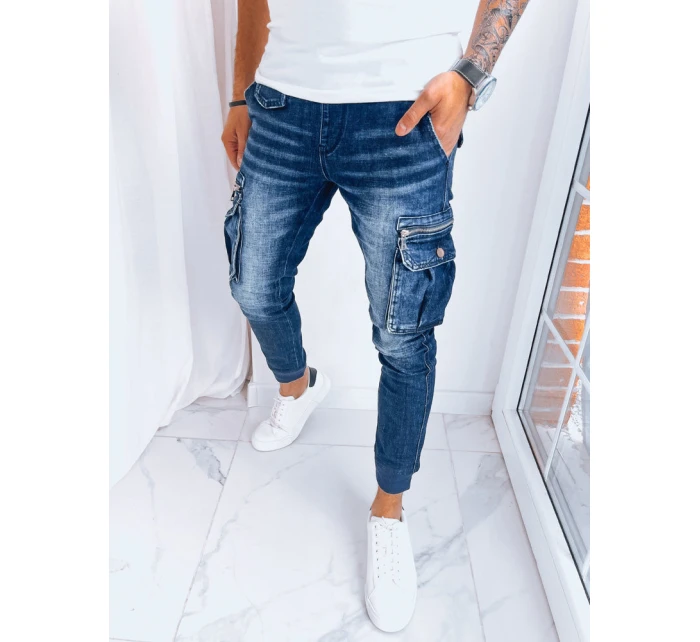 Pánské džínové bojové tepláky námořnická modř FashionStreet UX3998