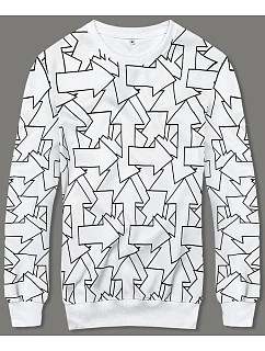 Pánská mikina s geometrickým vzorem bílá (8B1111-1)
